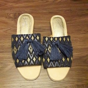 Seychelles Aztec slides with tassels